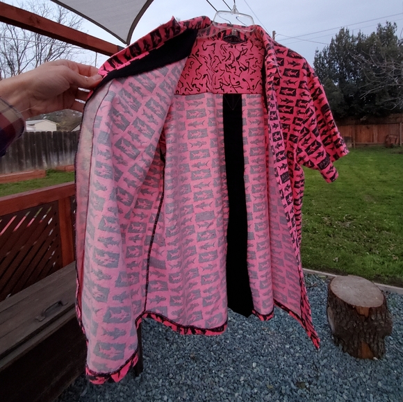 Maui and Son's Men's Short Sleeve Shirt. Hot Pink/Black. Homemade. LNPWC. - Picture 3 of 15